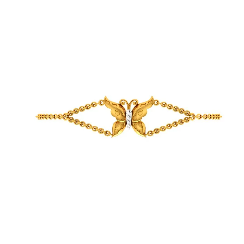 women's bracelets with handcrafted details -Golden Butterfly Diamond Bracelet