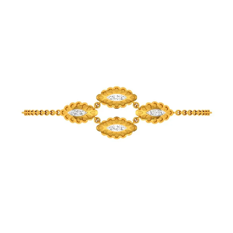 women's bracelets with elegant curves -Oval Series Diamond And Gold Bracelet Design