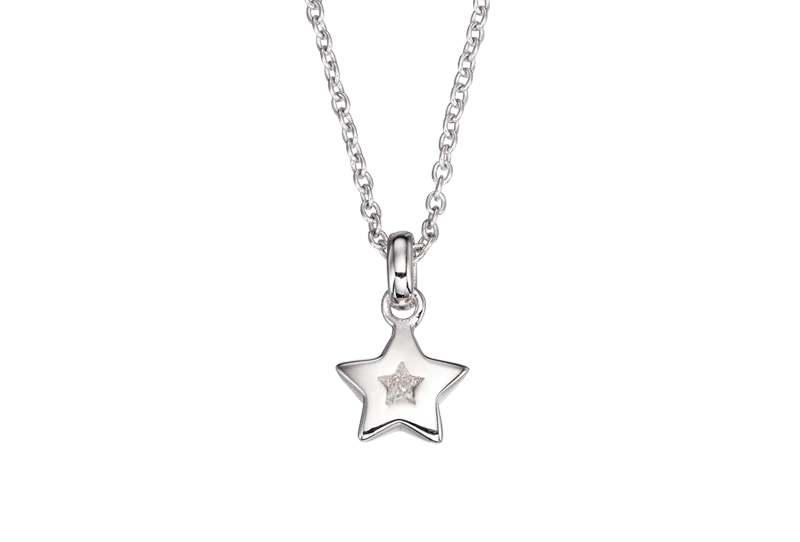 women's necklaces with dangling pendant -Little Star Kirsty Diamond Star Pendant and Chain