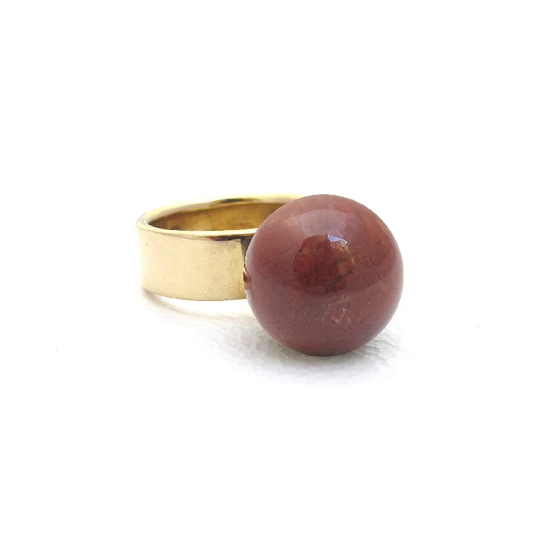 women's rings with bolder band -Orb Jasper Ring