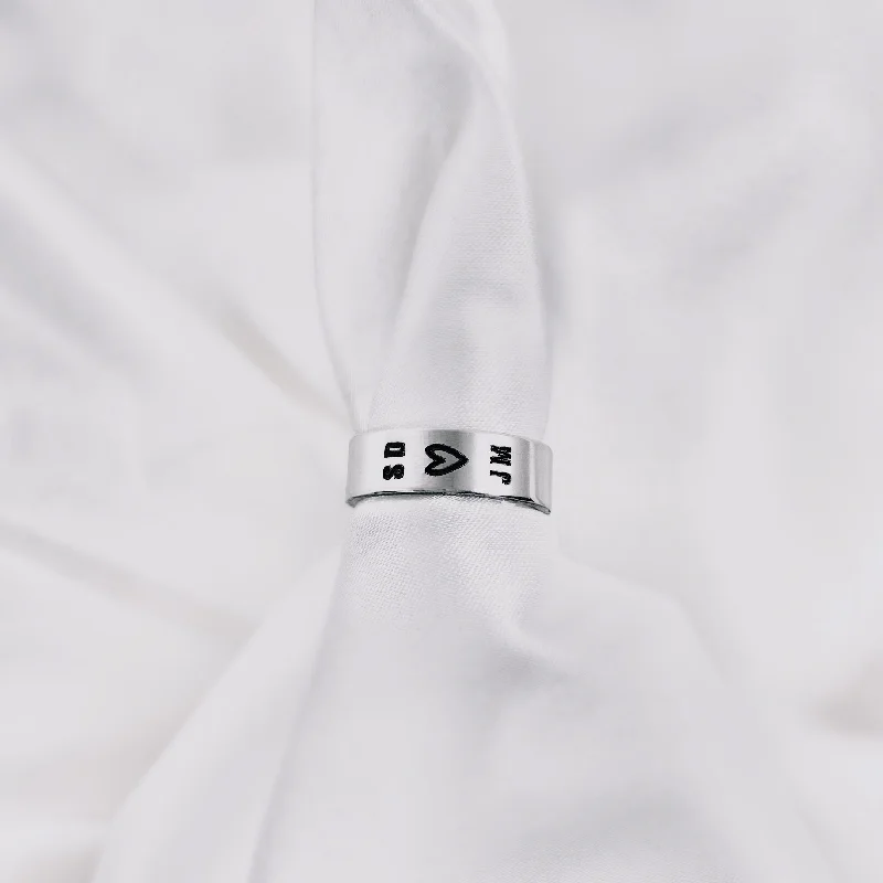 women's rings with bold design -Couples Initials Ring