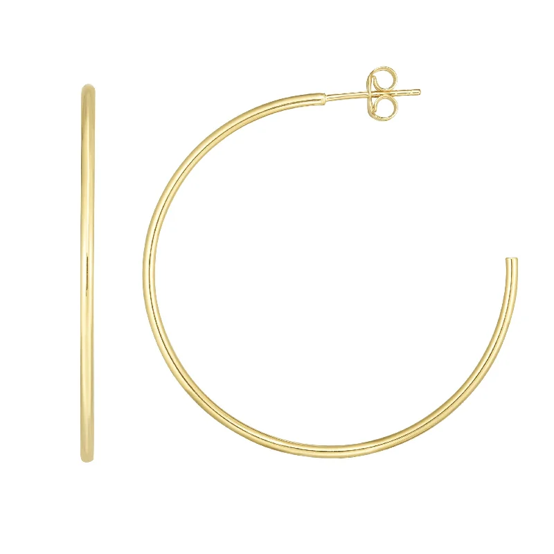 women's earrings with hoop style -14k Yellow 40mm Hoop Earrings