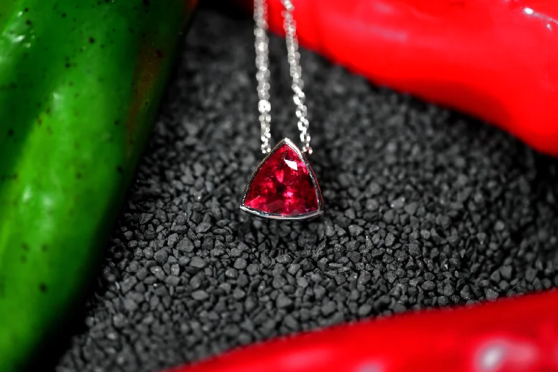 women's necklaces with eternity design -Platinum Custom 6.49ct Tourmaline Pendant