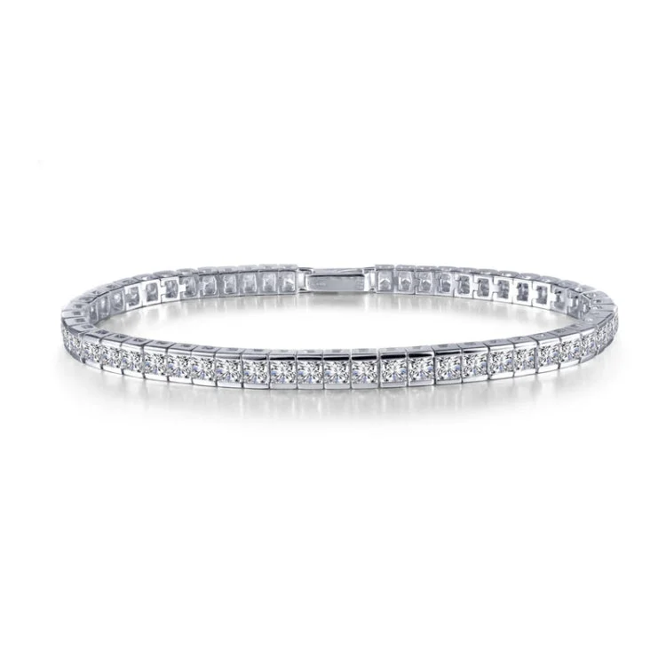 women's bracelets with hammered finish -Princess-Cut Tennis Bracelet