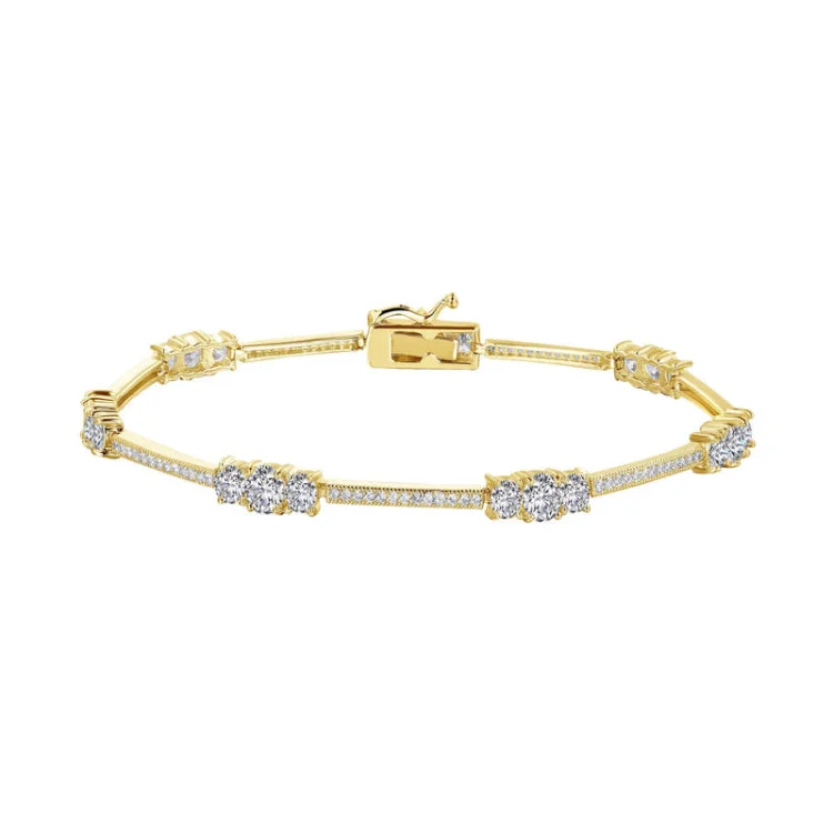 women's bracelets with round-cut diamonds -Stylish Station Bracelet