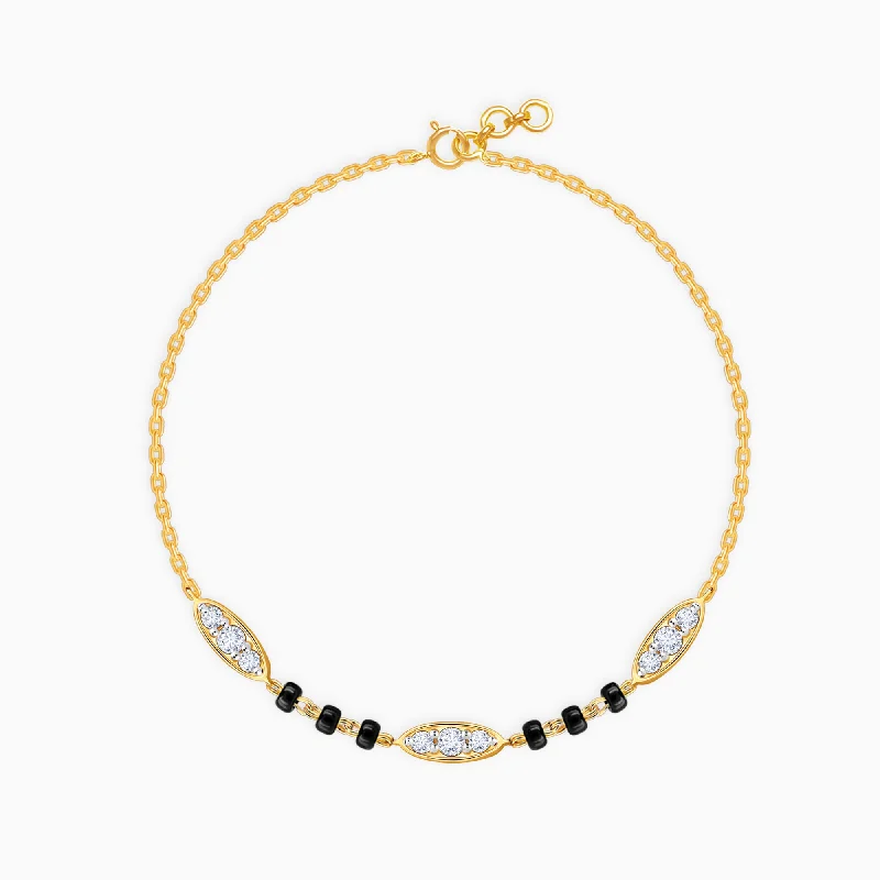 women's bracelets with white gold finish -Gold Isha Diamond Mangalsutra Bracelet