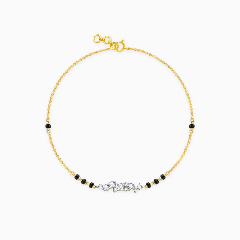 women's bracelets with modern aesthetic -Gold Divya Diamond Mangalsutra Bracelet