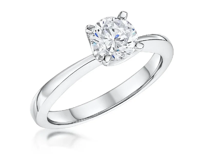 women's rings with diamond cluster -Sterling Silver Brilliant Cut Solitaire Ring