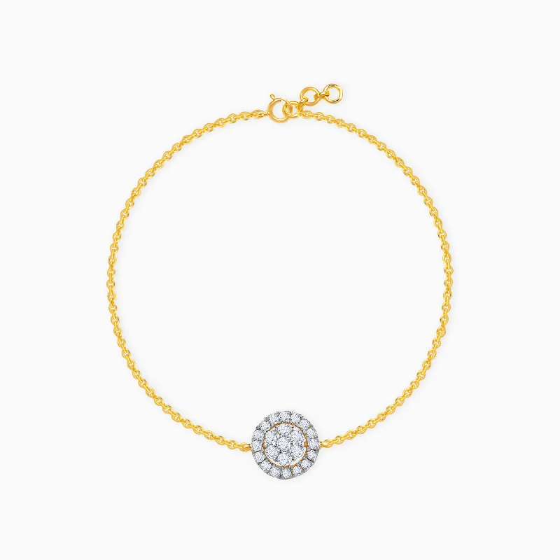 women's bracelets with cubic zirconia -Gold Endless Circle Diamond Bracelet