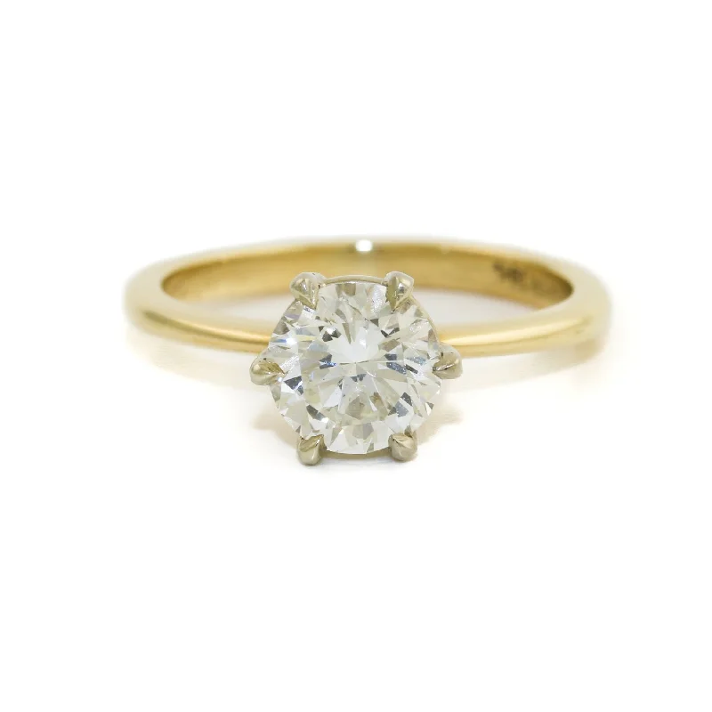 women's engagement rings with simple elegance -14k Natural Solitaire Diamond