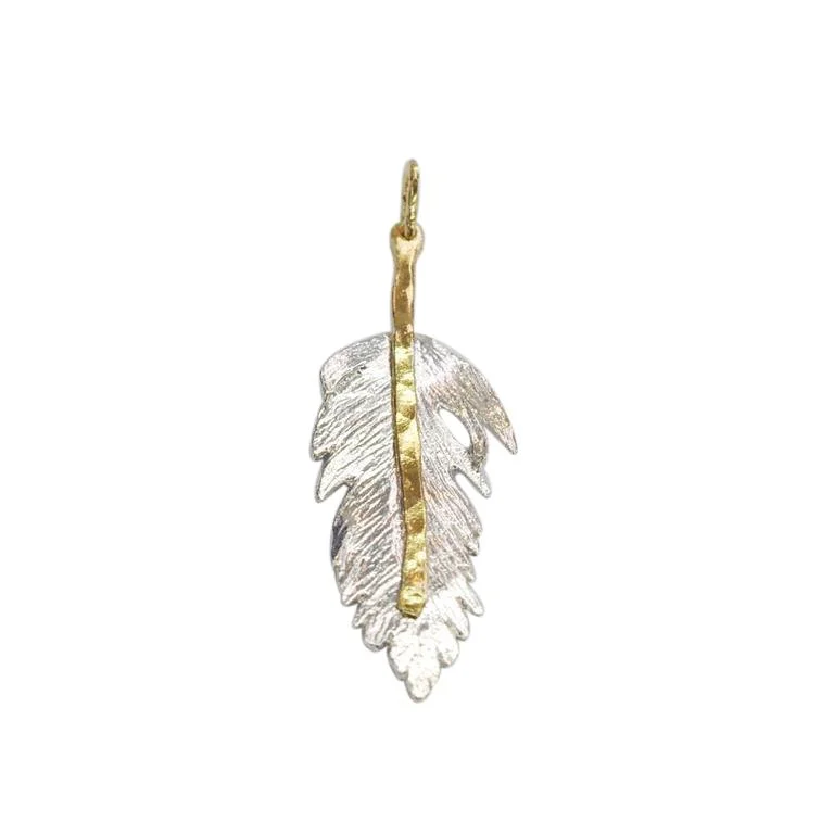 women's necklaces with rose gold chain -Saphirim Feather Pendant