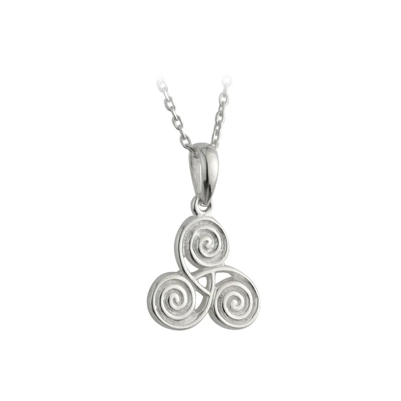 women's necklaces with simple chain -Sterling Silver Small Celtic Spiral