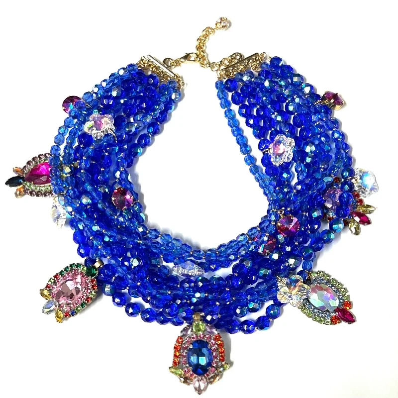 women's necklaces with sapphire -Nostalgic Opulence - Sapphire Blue