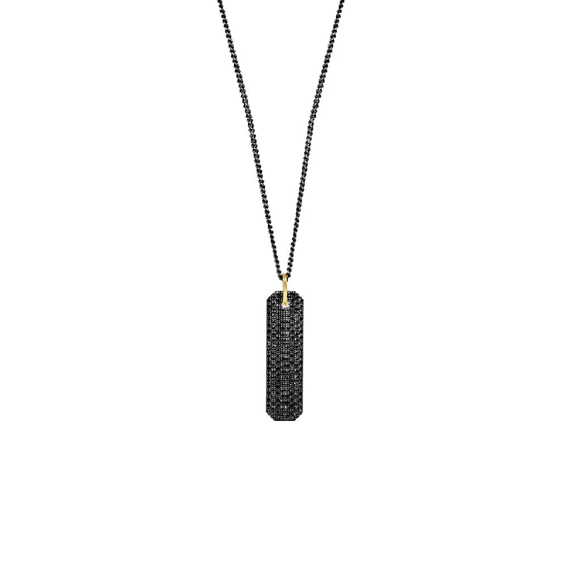 women's necklaces with layered gold chain -Sterling Silver Black Rhodium MORGAN Textured Disc PendantMORGAN P