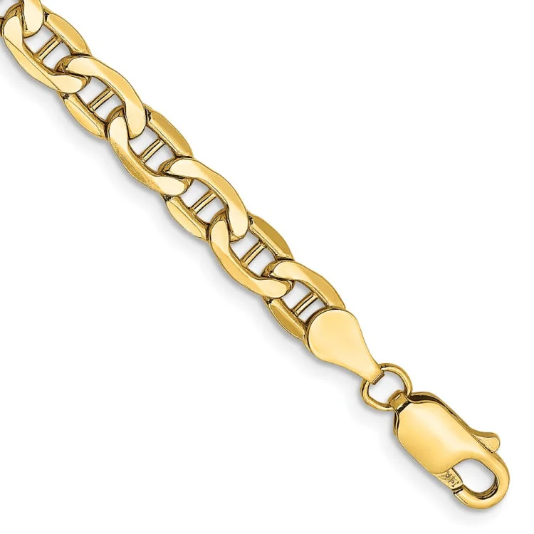 women's bracelets with elegant curves -14K 8 inch 4.75mm Semi-Solid Anchor with Lobster Clasp Bracelet