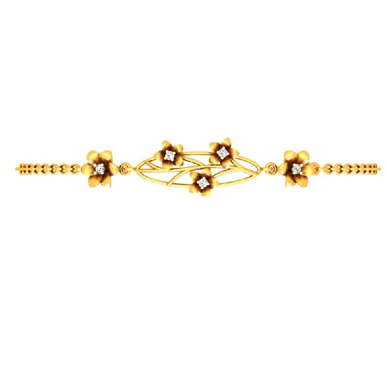 women's bracelets with hammered finish -Floral Affair Gold Bracelet