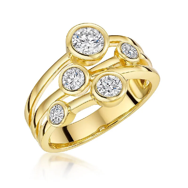 women's rings with modern style -Jools Bubbles Ring - Yellow Gold