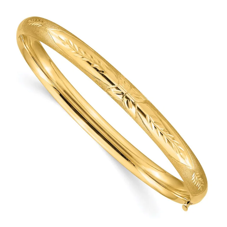 women's bracelets with ruby -14k 4/16 Florentine Engraved Hinged Bangle Bracelet