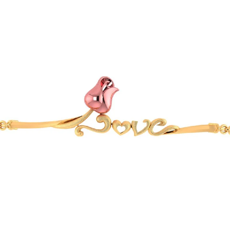 women's bracelets gold -18k Yellow With 'love' Word Gold Bracelet