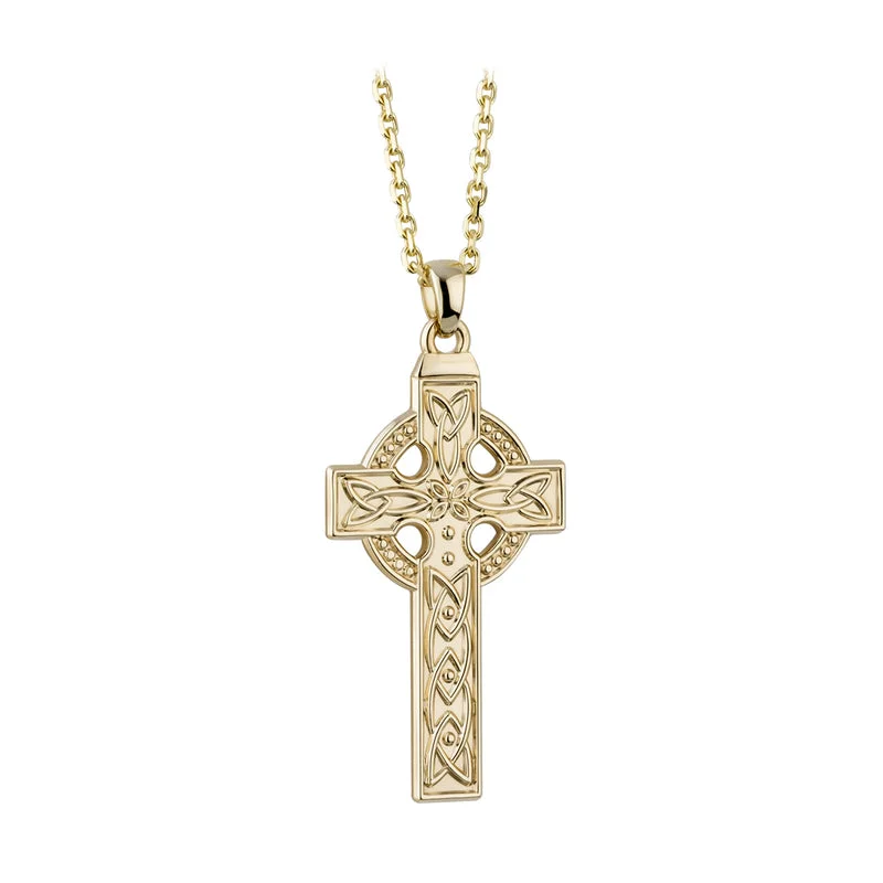 women's necklaces with rose gold chain -14K Gold Large Celtic Cross