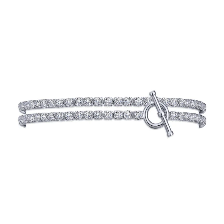 women's bracelets silver -Double Wrap Tennis Bracelet