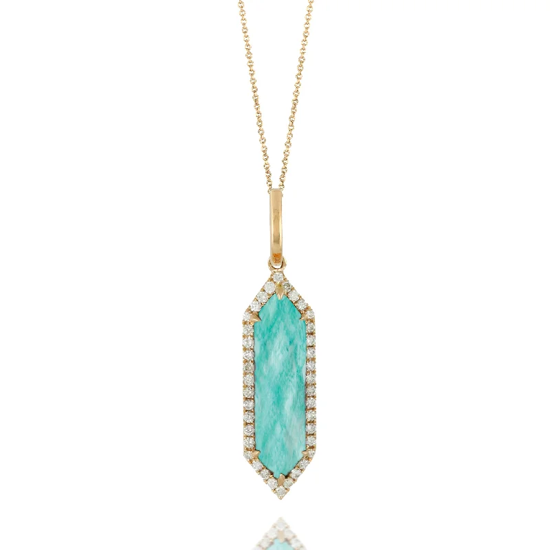 women's necklaces with open pendant -Doves Amazonite Pendant