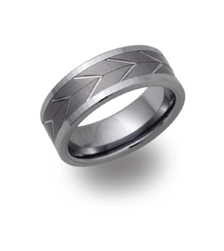 women's rings with trendy look -Unique & Co Tungsten Carbide Spinning Ring