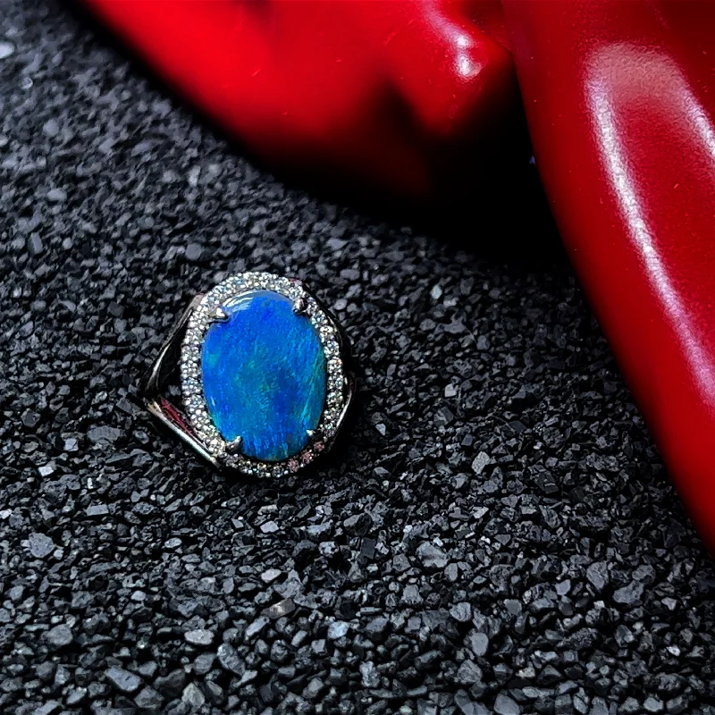 women's rings with opal -14k Custom Opal Ring