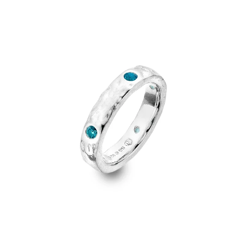 women's rings with solitaire diamond -Sea Gems Silver and Blue Topaz Ring