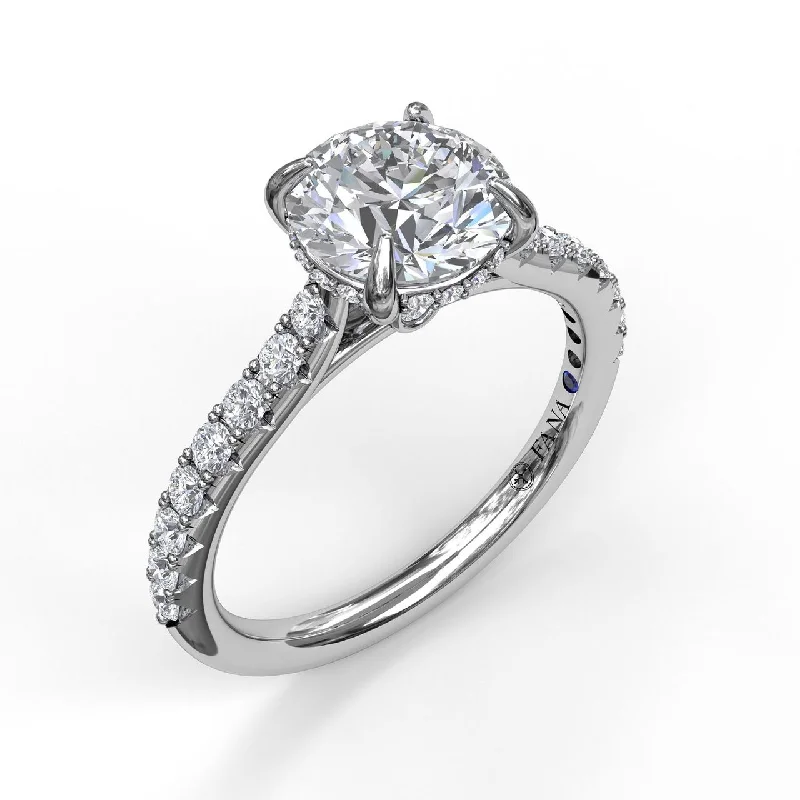 women's engagement rings with subtle detailing -Fana Classic Round Cut Solitaire With Hidden Halo 3024