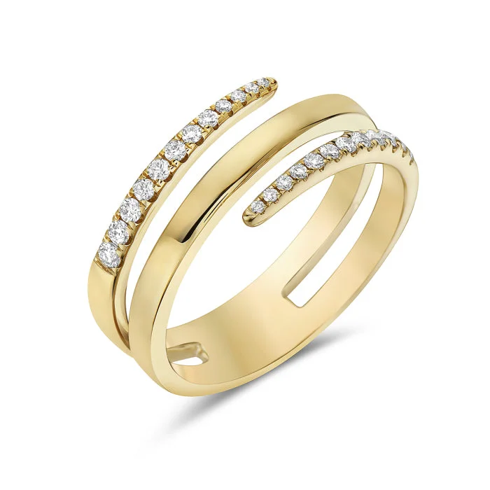 women's rings with engraved accents -Bassali Sienna 14k Yellow Gold Fashion Ring RG14177D