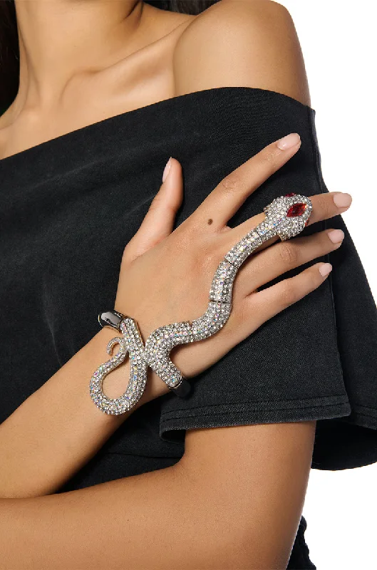 women's bracelets with teardrop stones -SNAKE BRACELET AND RING