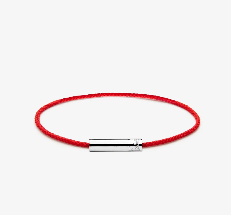 women's bracelets with chunky bangle -Fern Cord Bracelet | Red