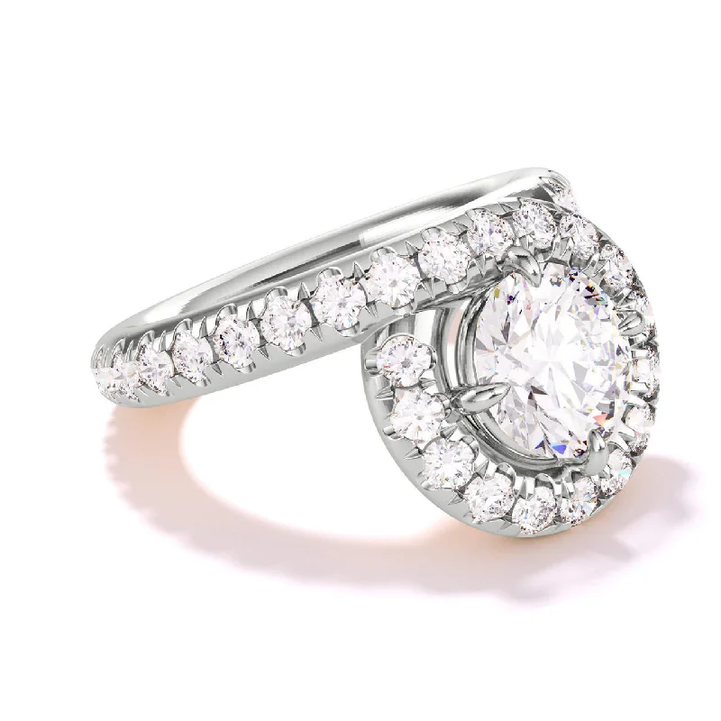 women's engagement rings with sapphire -ENDLESS LOOP RING WITH PAVE DIAMOND ROW