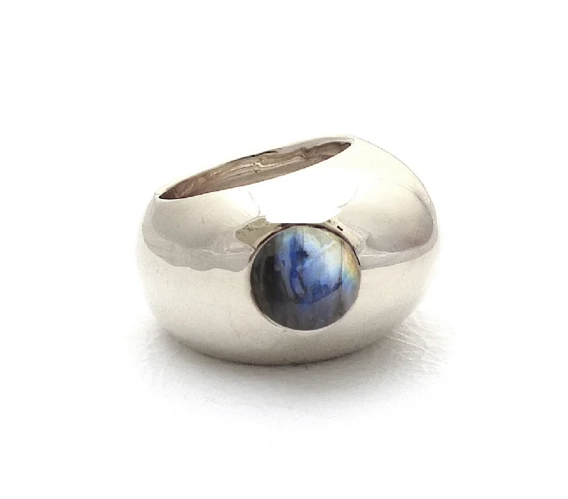 women's rings with stackable rings set -Pebble Labradorite Ring