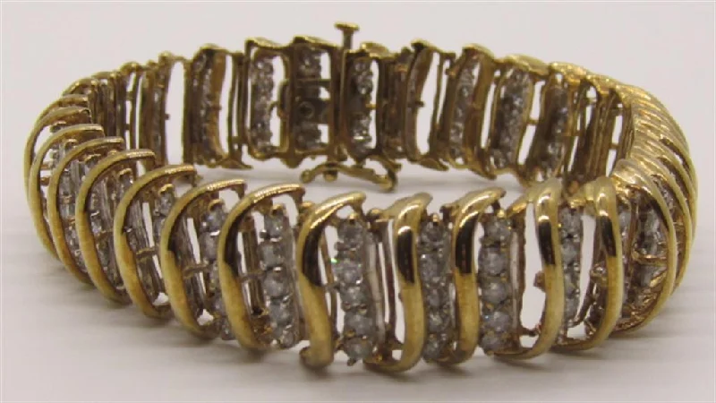 women's bracelets with hammered finish -Diamond Bracelet