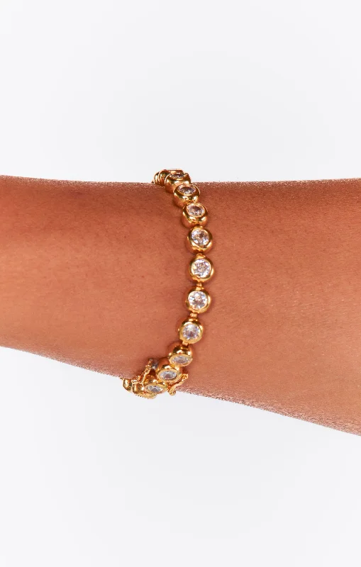 women's bracelets with radiant shine -Bracha Brentwood Tennis Bracelet ~ Gold