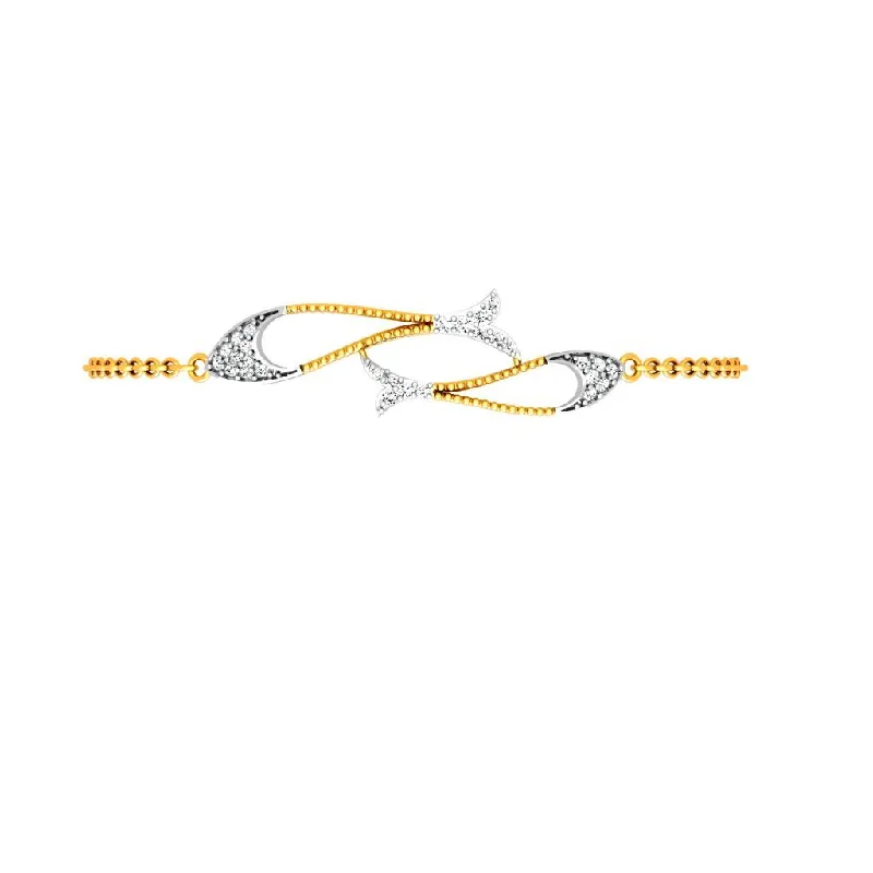 women's bracelets with polished silver -Stunning Gold Diamond Bracelet