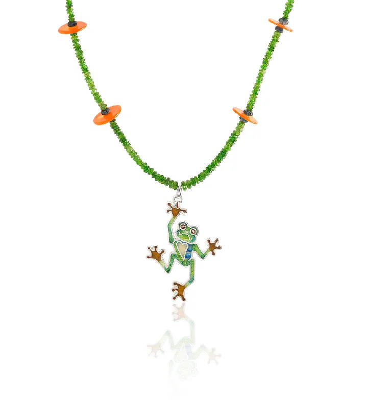 women's necklaces with classic charm -Enamel Limited Edition Tree Frog