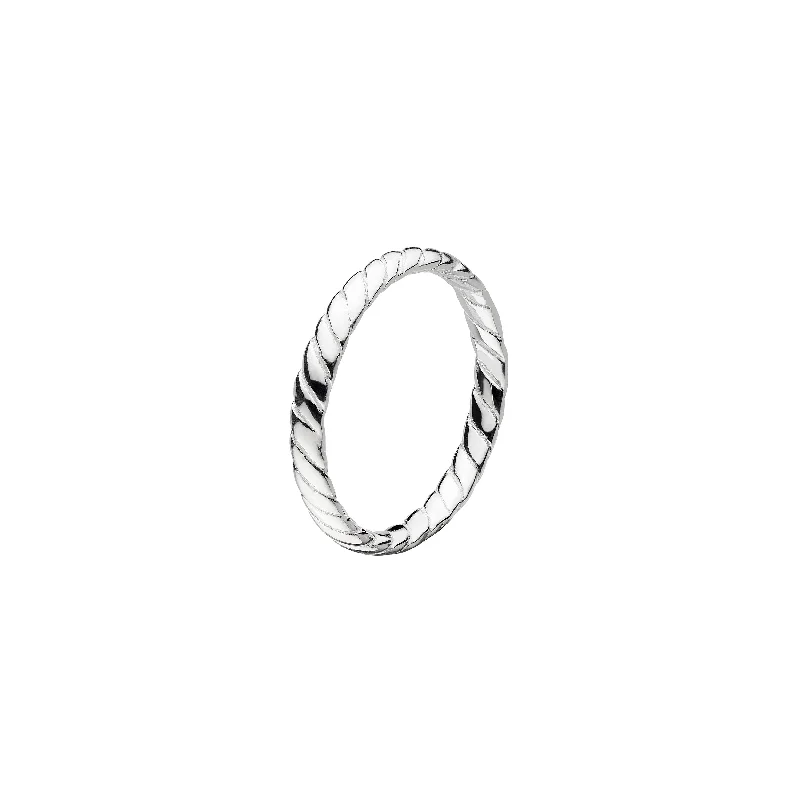 women's rings with chic design -Sterling Silver Rope Twist Ring