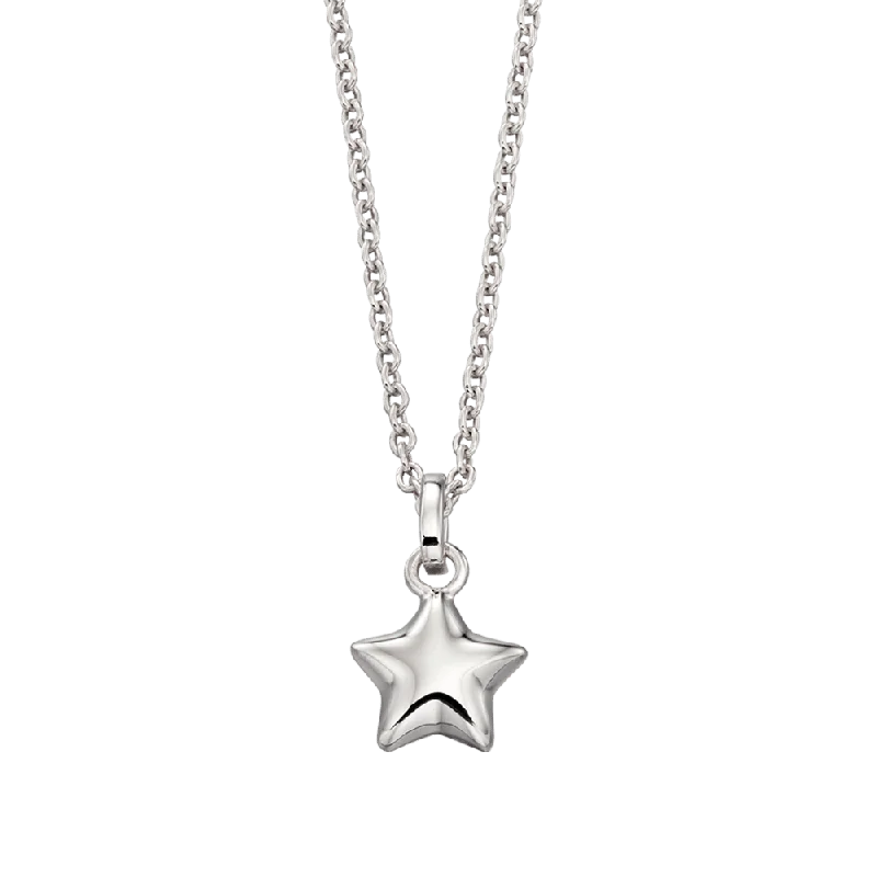 women's necklaces with gemstone drops -Little Star Eva Plain Small Star Pendant and Chain