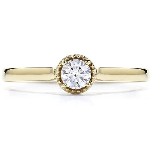 women's engagement rings with classic solitaire -Hearts On Fire Diamond Bar Beaded Gallery Ring