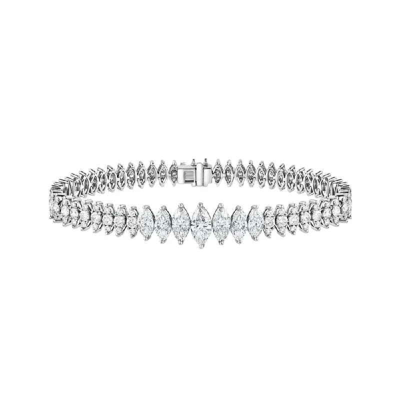 women's bracelets with twisted design -Eternity Marquise Diamond Bracelet