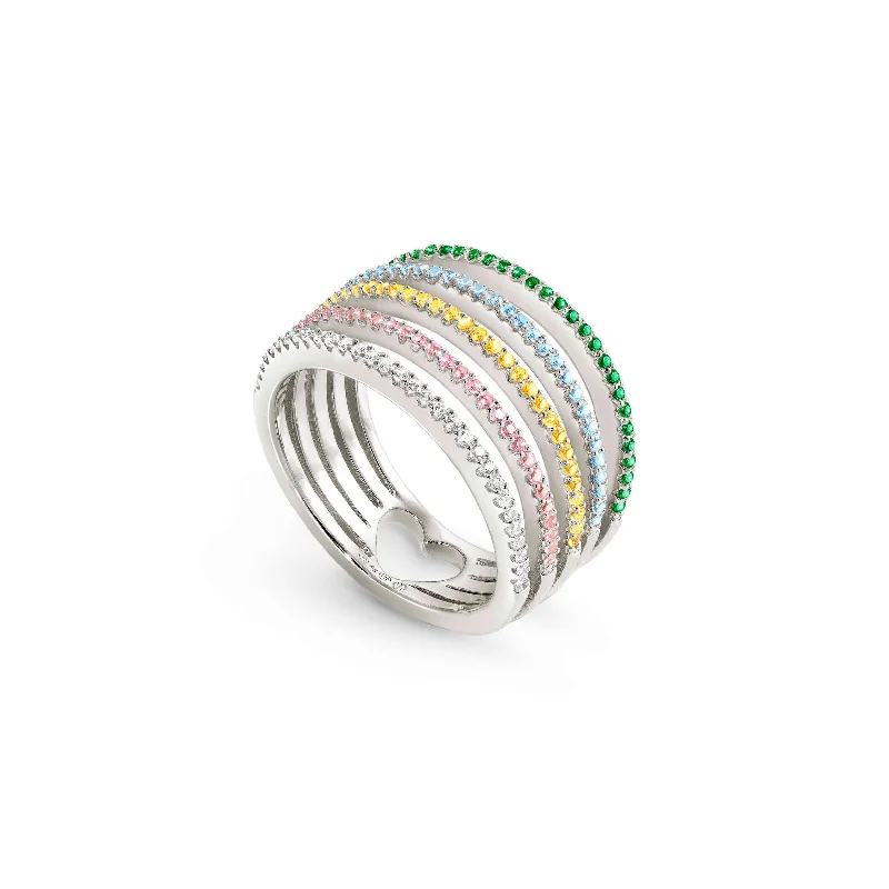 women's rings with minimalist style -Nomination Lovelight Ring - Multicolour Sterling Silver