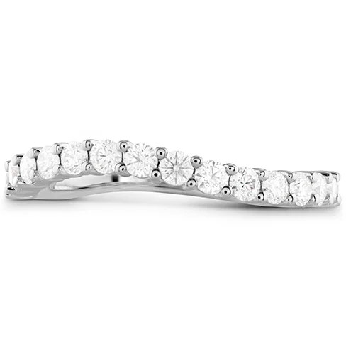 women's engagement rings with rose-cut diamond -Hearts On Fire Atlantico Wave Diamond Band