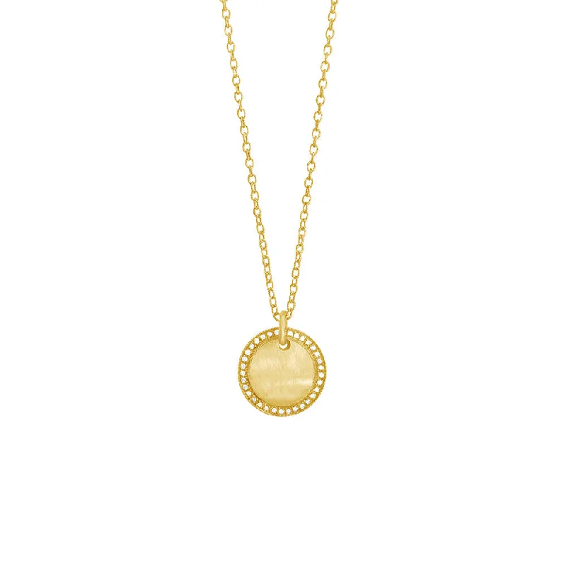 women's necklaces with eternity design -14 Karat Yellow gold AKARI Diamond Disc Pendant