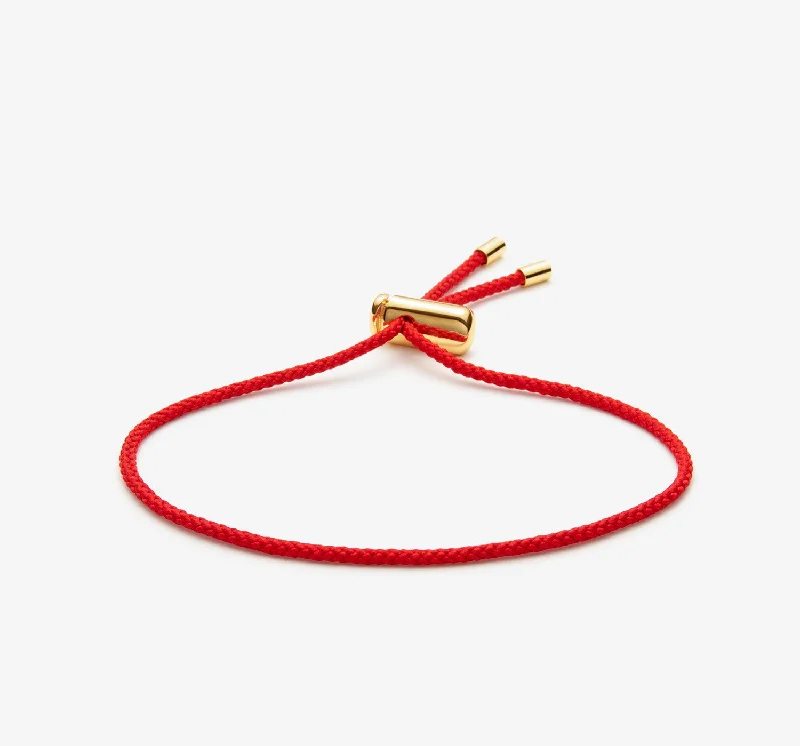 women's bracelets with birthstone accents -Cameron Cord Bracelet | Red / Gold