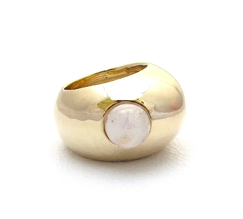 women's rings with bold design -Pebble Moonstone Ring