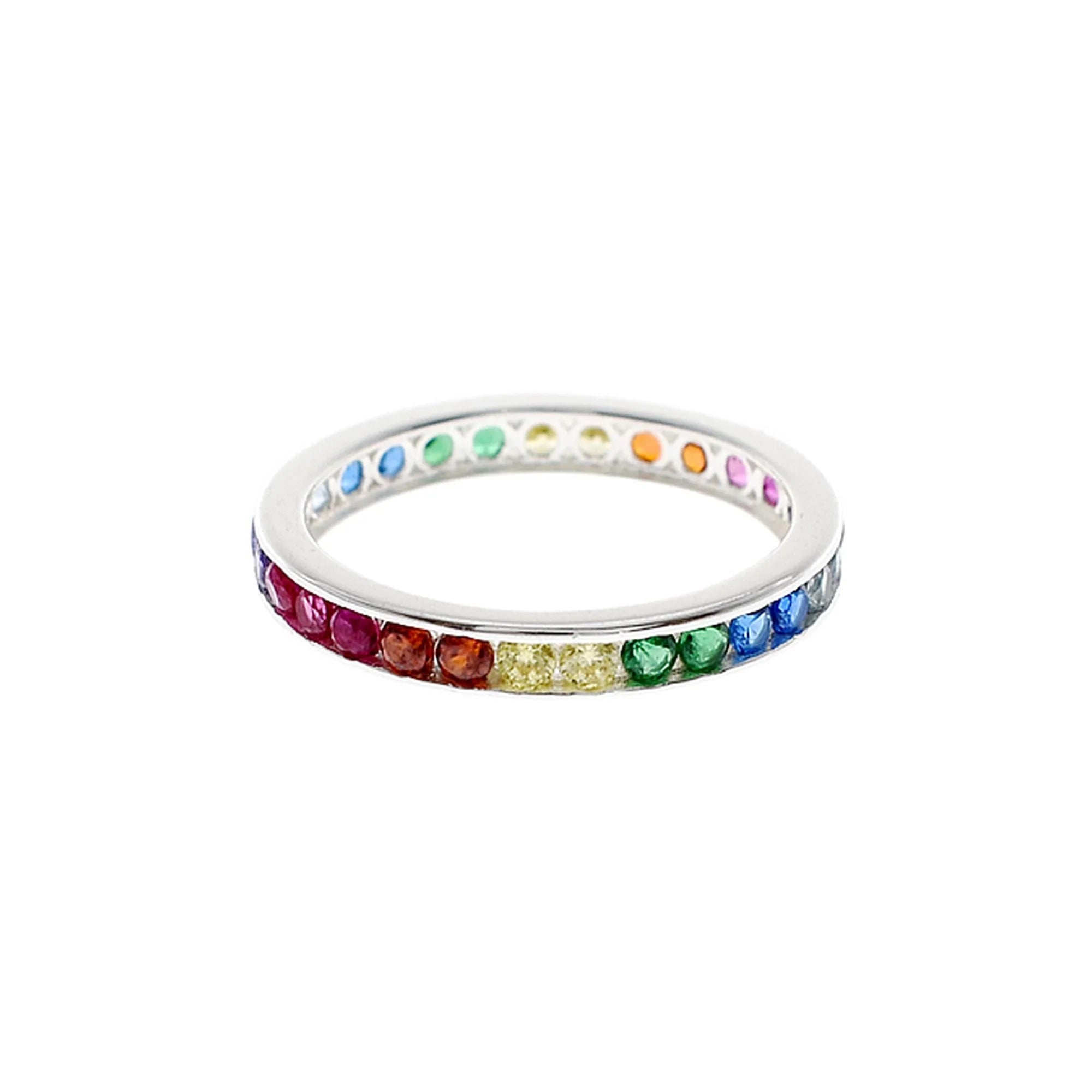 women's rings with diamond accents -Rainbow Cubic Zirconia Ring