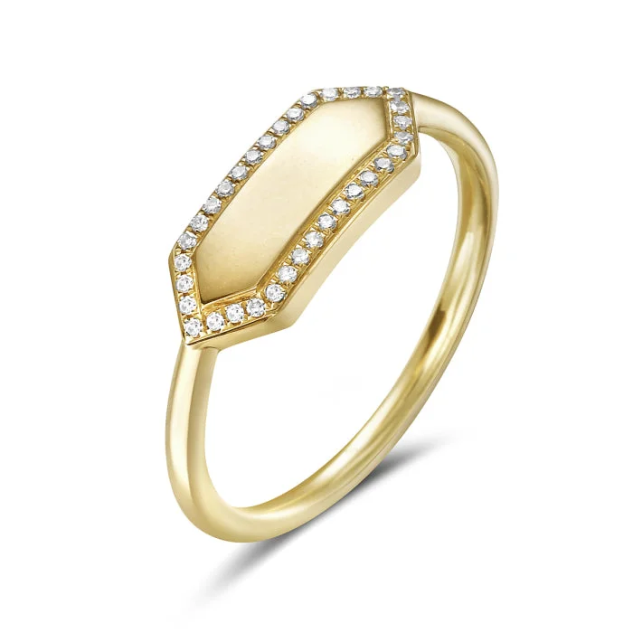 women's rings with intricate patterns -Bassali Alma 14k Yellow Gold Ring RG14856D